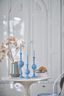 Candle Holder Metal Sphere Matt Light Blue 44cm