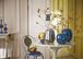Vase Metall Punkte Navy/Gold 32cm