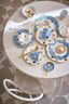 Set/2 Ontbijtborden Dot Delight Lichtblauw/Goud 21cm
