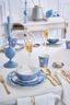 Set/2 Bol Dot Delight Bleu Clair/Or 15cm