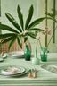 Set/3 Petits Vases en Verre Bleu-Vert