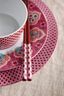 Lot de 4 Articles Assiettes plates Flower Festival Rose Foncé 26.5cm