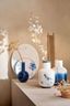 Vaas Metaal Pip & The Blue Bird Dip Dye Blauw 30cm
