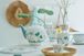 Set/2 Tassen & Untertassen Jolie Punkte Gold Blau