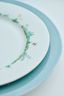 Assiette Plate Jolie Points Or Bleu 26.5cm