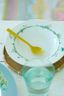 Assiette Creuse Jolie Points Or Bleu 21.5cm