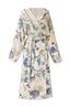 Bathrobe Secret Garden White/Blue