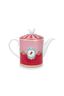 Théière de Taille Moyenne Love Birds en Coloris Rouge/Rose