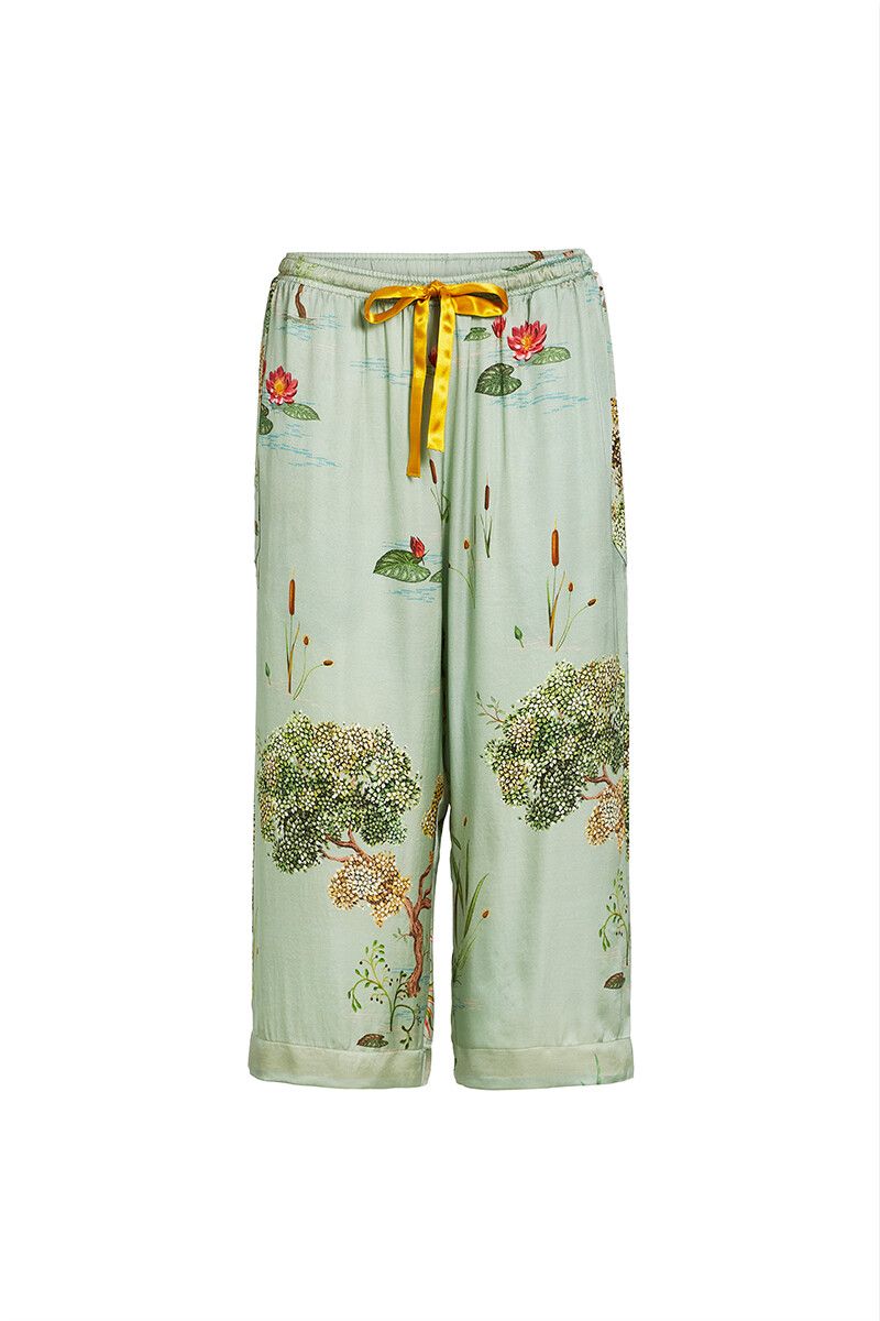 Trousers 3/4 Swan Lake Big Light Green | Pip Studio the Official website